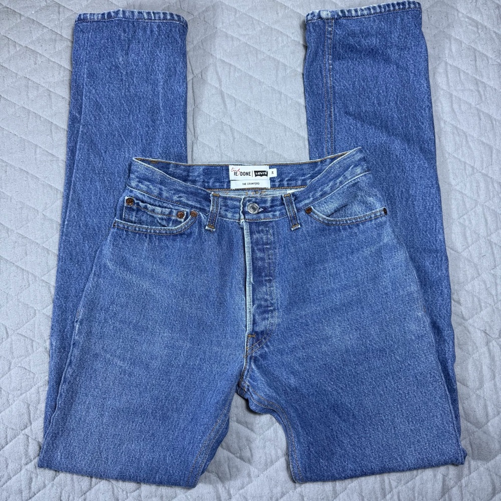 RE/DONE The CRAWFORD Straight Leg Women’s Jeans Classic Blue size 24